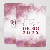 Eenvoudige gepersonaliseerde marmeren waterverf ro save the date (Voorkant / Achterkant)