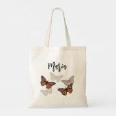 Eenvoudige gepersonaliseerde monarch vlinders tote bag (Achterkant)