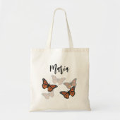 Eenvoudige gepersonaliseerde monarch vlinders tote bag (Voorkant)