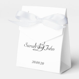 Eenvoudige gepersonaliseerde Monogram bruiloft gun Bedankdoosjes