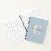 Eenvoudige gepersonaliseerde monogram en naam in b notitieboek (Binnen)