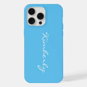 Eenvoudige gepersonaliseerde naam blauw iPhone 15 pro max case