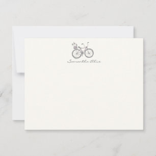 Eenvoudige gepersonaliseerde naam fiets illustrati notitiekaartje
