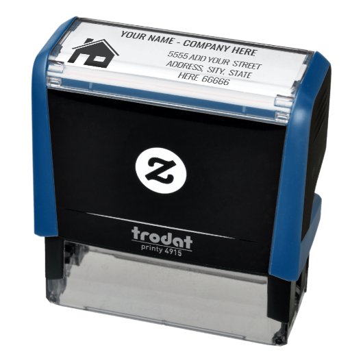 Eenvoudige gepersonaliseerde naam logo adres stemp  zelfinktende stempel (Product)