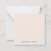 Eenvoudige gepersonaliseerde naam Stationery Blush Notitiekaartje (Voorkant)