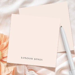 Eenvoudige gepersonaliseerde naam Stationery Blush Notitiekaartje