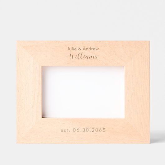 Eenvoudige gepersonaliseerde paar namen bruiloft gegraveerde lijstjes (Voorkant)