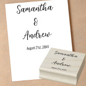 Eenvoudige gepersonaliseerde Passen getrouwd en tr Rubberstempel