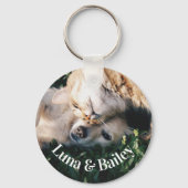 Eenvoudige Gepersonaliseerde Pet 2 foto's Sleutelhanger (Achterkant)