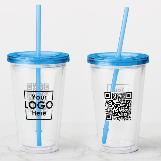Eenvoudige, gepersonaliseerde QR-code voor zakelij Acryl Drinkbeker