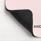 Eenvoudige gepersonaliseerde roze & naammonogram | muismat (Hoek)