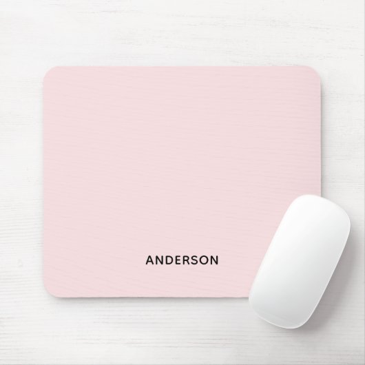 Eenvoudige gepersonaliseerde roze & naammonogram | muismat (Met muis)