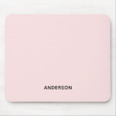 Eenvoudige gepersonaliseerde roze & naammonogram | muismat (Voorkant)