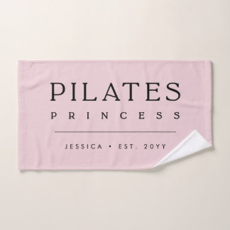 Eenvoudige Gepersonaliseerde Roze Roze Pilates Pri Handdoek