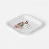 Eenvoudige gepersonaliseerde strandbruiloft papieren bordje (Gebogen)