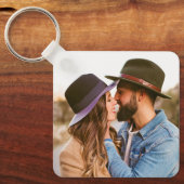 Eenvoudige gepersonaliseerde tekst en foto sleutelhanger (Voorkant)