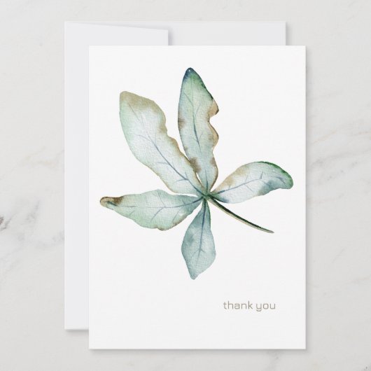 Eenvoudige gepersonaliseerde tropische groenvoorzi bedankkaart (Voorkant)