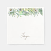 Eenvoudige gepersonaliseerde tropische trouwcockta servet (Voorkant)