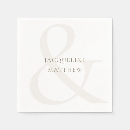 Eenvoudige gepersonaliseerde witte gouden tekst br servet (Voorkant)