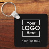Eenvoudige Gepersonaliseerde Zakelijke Logo Tekst  Sleutelhanger (Voorkant)