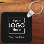 Eenvoudige Gepersonaliseerde Zakelijke Logo Tekst  Sleutelhanger (Achterkant)