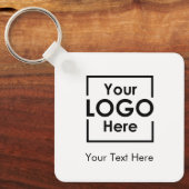 Eenvoudige gepersonaliseerde zakelijke Logo tekst  Sleutelhanger (Voorkant)