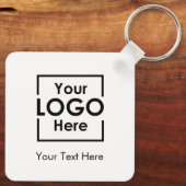 Eenvoudige gepersonaliseerde zakelijke Logo tekst  Sleutelhanger (Achterkant)
