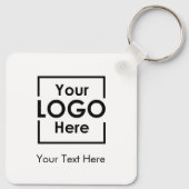 Eenvoudige gepersonaliseerde zakelijke Logo tekst  Sleutelhanger (Achterkant)