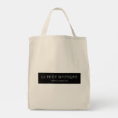 Eenvoudige gepersonaliseerde zwart-wit winkelnaam tote bag (Achterkant)