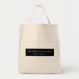 Eenvoudige gepersonaliseerde zwart-wit winkelnaam tote bag