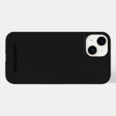 Eenvoudige gepersonaliseerde zwarte Case-Mate 14 iPhone Case (Achterkant (horizontaal))