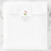 Eenvoudige Geranium-herdenking Ronde Sticker (Tas)