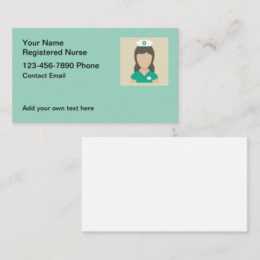 Eenvoudige Geregistreerde Verpleegkundige Zakelijk Visitekaartje (Voorkant / Achterkant)