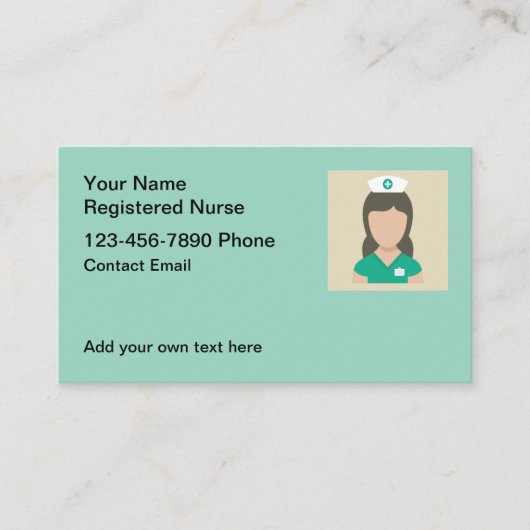 Eenvoudige Geregistreerde Verpleegkundige Zakelijk Visitekaartje (Voorkant)