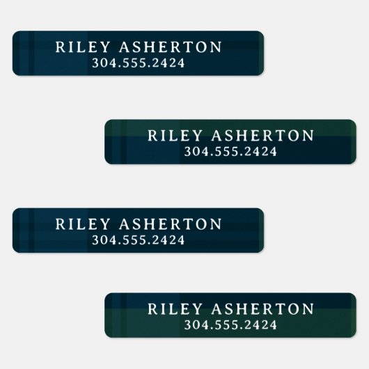 Eenvoudige geruite klassieke groene navy preppy na labels (Groep)