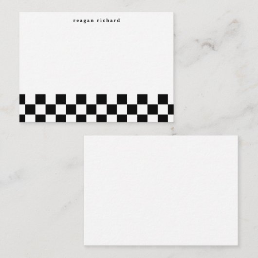 Eenvoudige geruite persoonlijke briefkaarten (Voorkant / Achterkant)