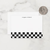 Eenvoudige geruite persoonlijke briefkaarten (Voorkant / Achterkant in situ)