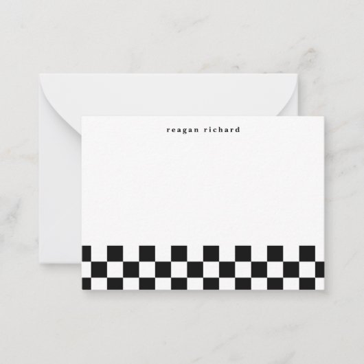 Eenvoudige geruite persoonlijke briefkaarten (Voorkant)