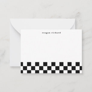 Eenvoudige geruite persoonlijke briefkaarten