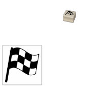 Eenvoudige geruite Racing Flag Mini houten stempel (Gestempeld)