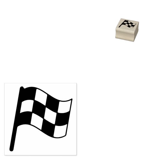 Eenvoudige geruite Racing Flag Mini houten stempel (Gestempeld)