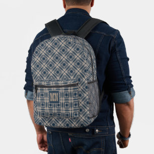 Eenvoudige geruite shirten patroonboho stijl bedrukte rugzak