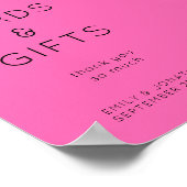 Eenvoudige Geschenken en Kaarten Hot Pink Trouwbor Poster (Hoek)