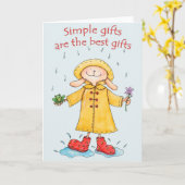 Eenvoudige geschenken - Wenskaart Kaart (Gele Bloem)