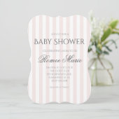 Eenvoudige gestreepte babyshower uitnodiging (Staand voorkant)