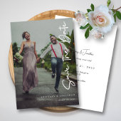 Eenvoudige gestreepte overlay foto bruiloft Bewaar Save The Date