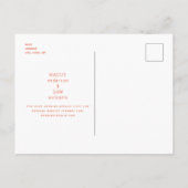 Eenvoudige gestroomlijnde tangerine Bewaar de trou Briefkaart (Achterkant)