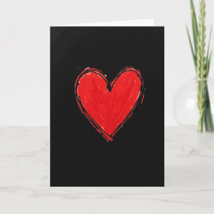 Eenvoudige Getekende Hart Liefdeskaart Kaart
