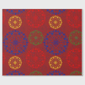 Eenvoudige getextureerde besneeuwde mandala cadeaupapier (Vlak)