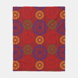 Eenvoudige getextureerde besneeuwde mandala fleece deken